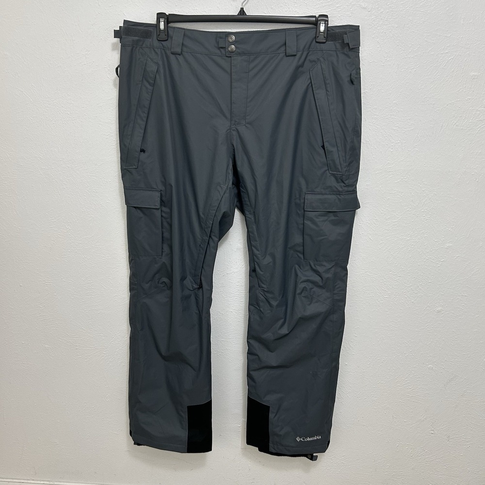 Columbia Titanium Omni-Heat Softshell Hiking Pants Men XXL Grey Outdoor Gorpcore